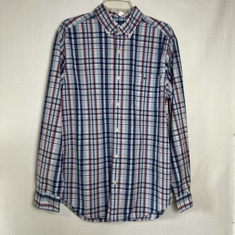Vineyard Vines Size Large Mens Whale Classic Fit Tucker Shirt Long Sleeve